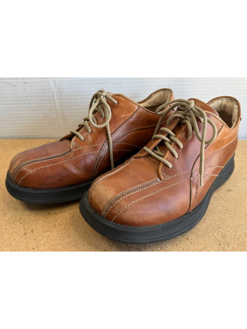 VTG Womens Sz 7 M Canyon River Blues Brown Chunky Y2K Lace Up Shoes